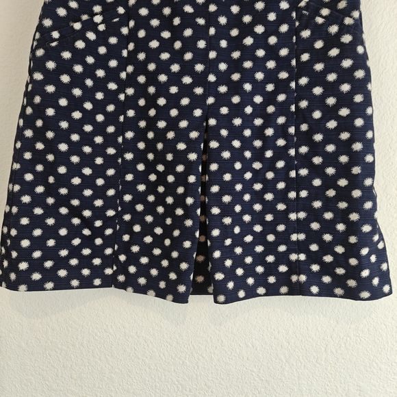 Boden A-Line Skirt Starburst Star Print Navy Blue/White Front Box Pleat Size 6R - Picture 3 of 14